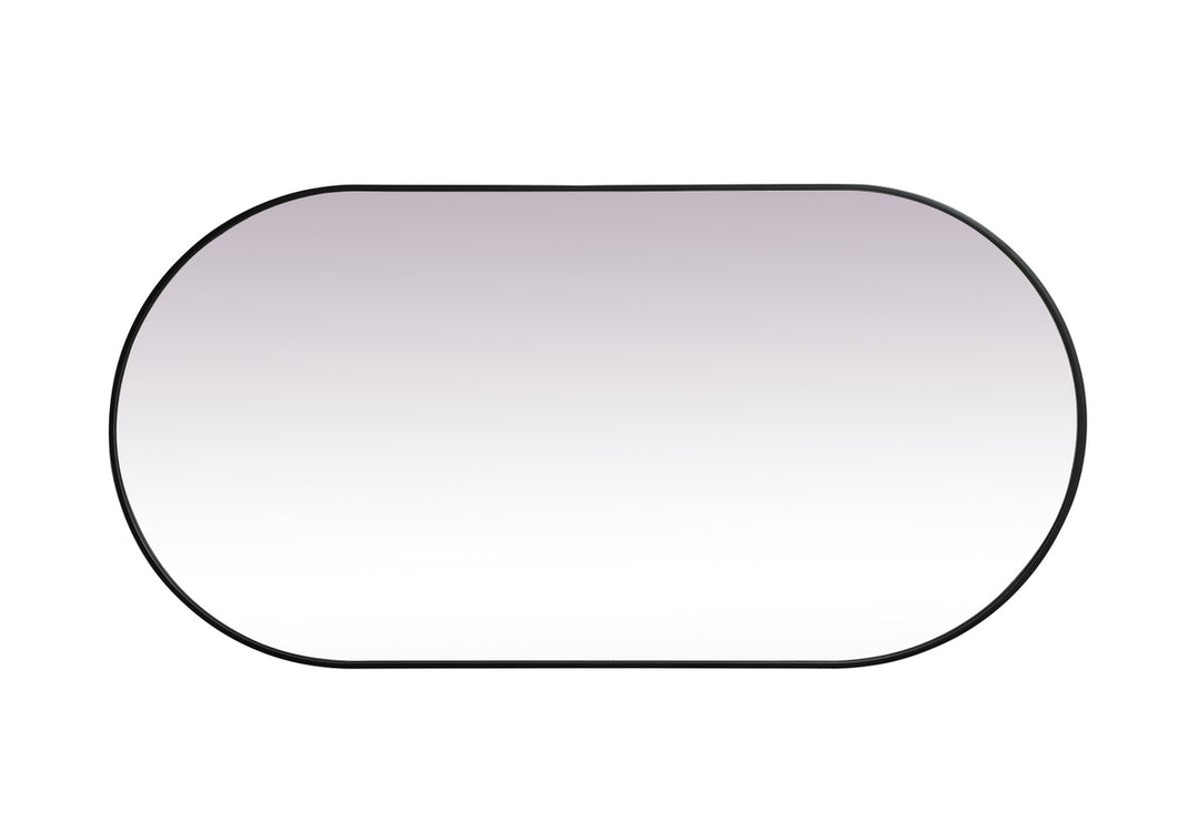 Metal Frame Oval Mirror 36X72 Inch In Black