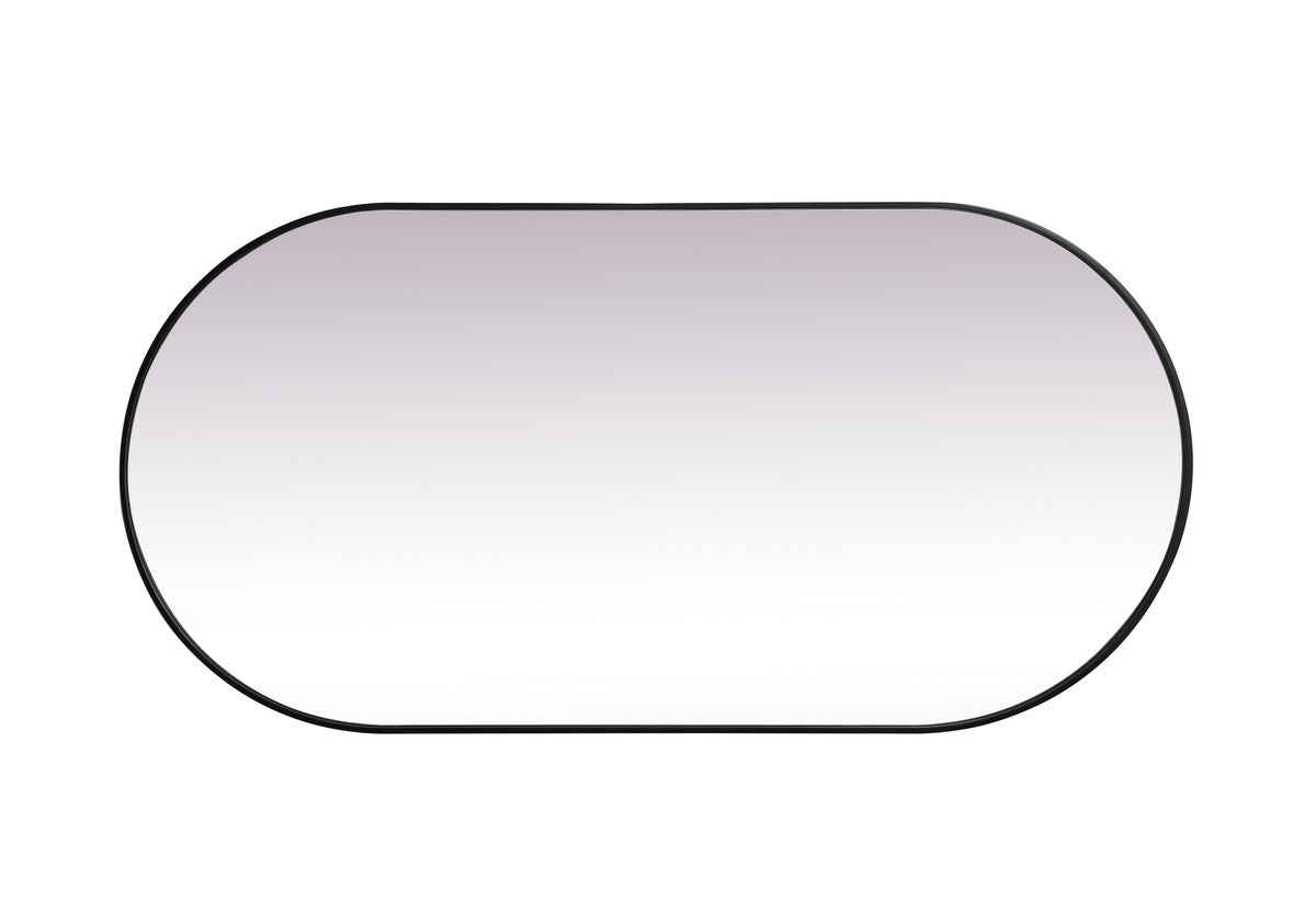 Metal Frame Oval Mirror 36X72 Inch In Black