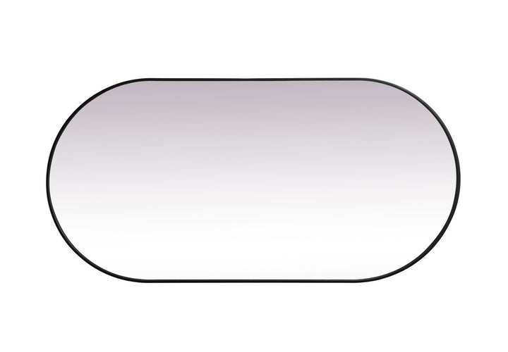 Metal Frame Oval Mirror 36X72 Inch In Black