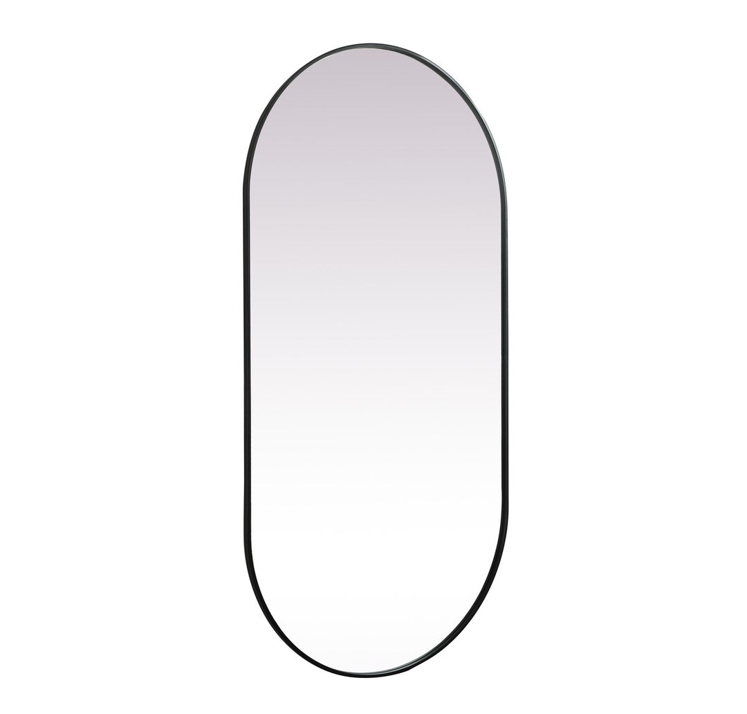 Metal Frame Oval Mirror 36X72 Inch In Black