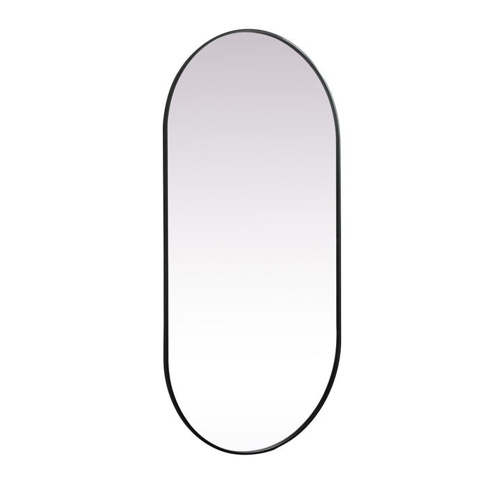Metal Frame Oval Mirror 36X72 Inch In Black
