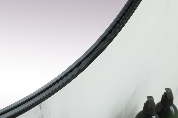 Metal Frame Oval Mirror 36X72 Inch In Black