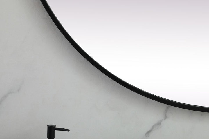 Metal Frame Oval Mirror 36X72 Inch In Black