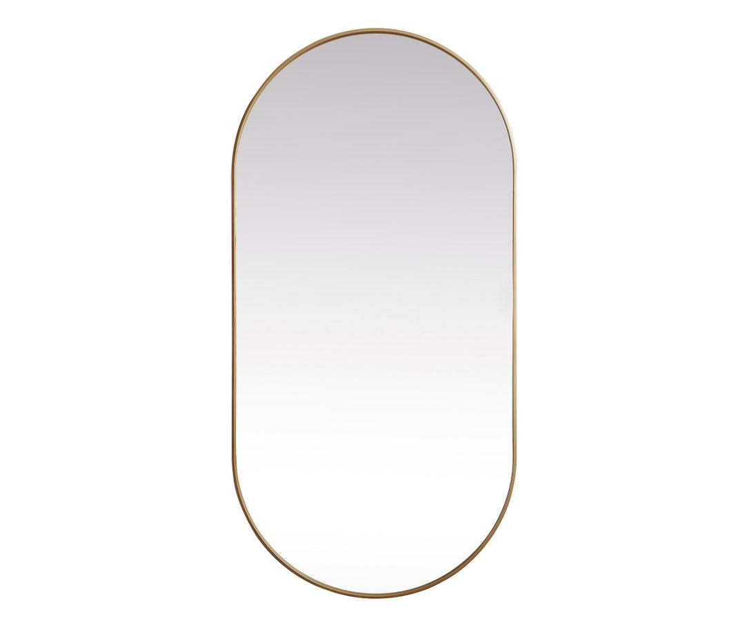 Metal Frame Oval Mirror 36X72 Inch In Brass by Elegant Decor