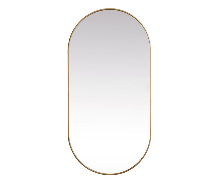 Metal Frame Oval Mirror 36X72 Inch In Brass by Elegant Decor