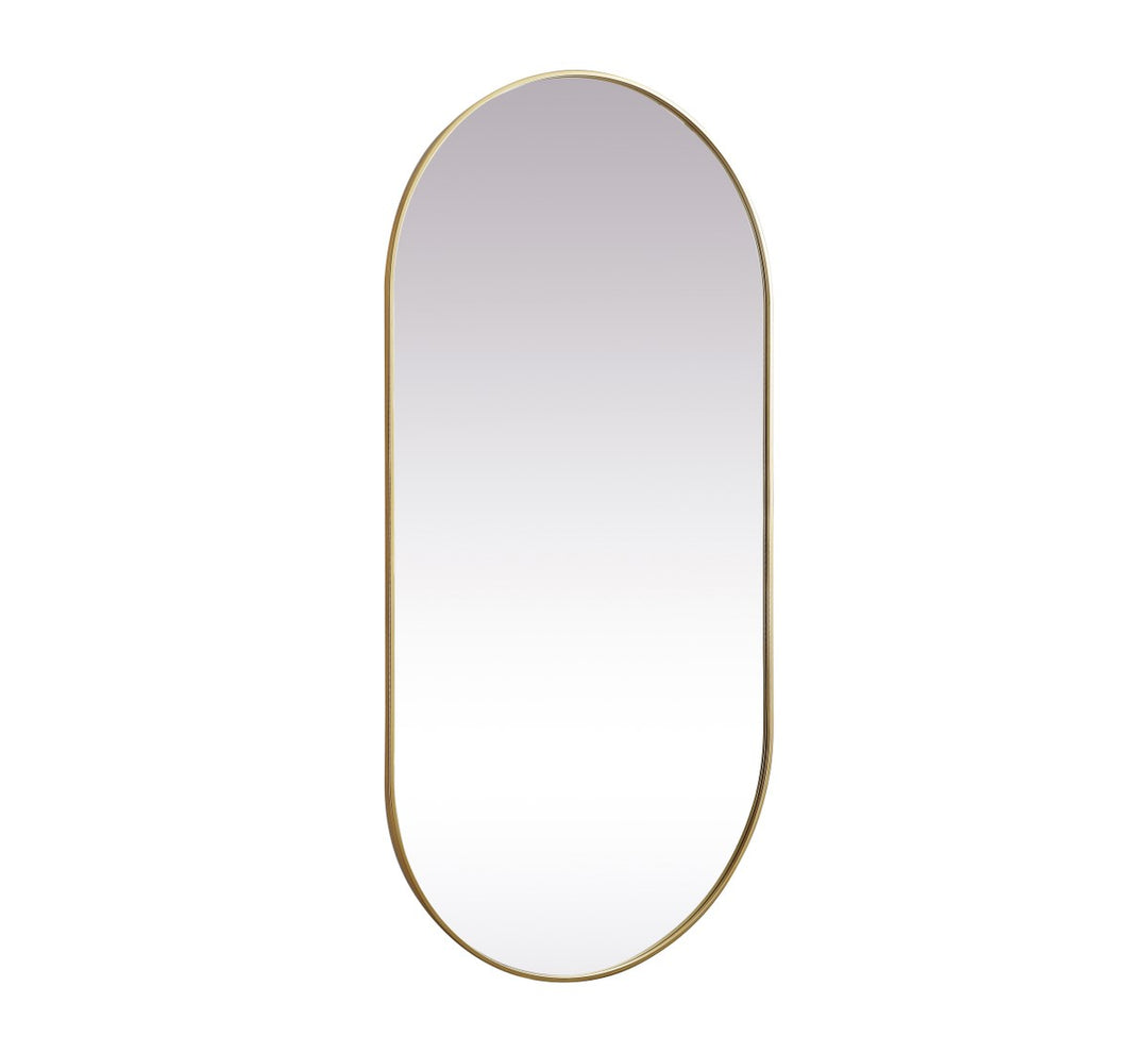 Metal Frame Oval Mirror 36X72 Inch In Brass
