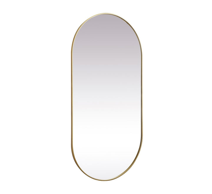 Metal Frame Oval Mirror 36X72 Inch In Brass