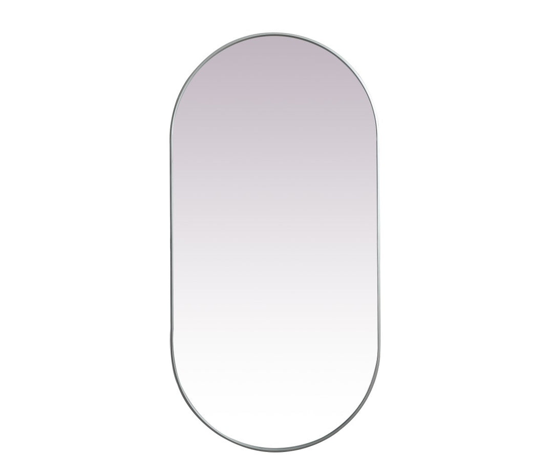Metal Frame Oval Mirror 36X72 Inch In Silver by Elegant Decor