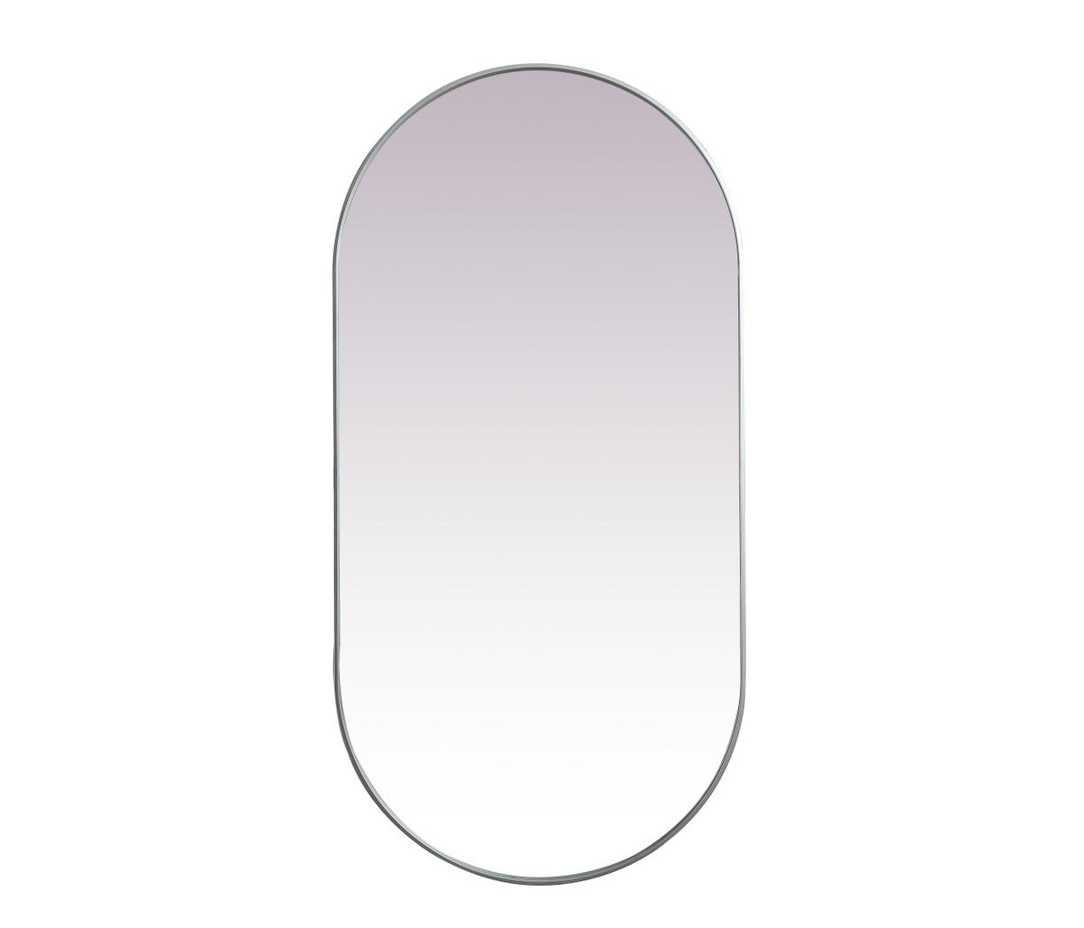 Metal Frame Oval Mirror 36X72 Inch In Silver by Elegant Decor