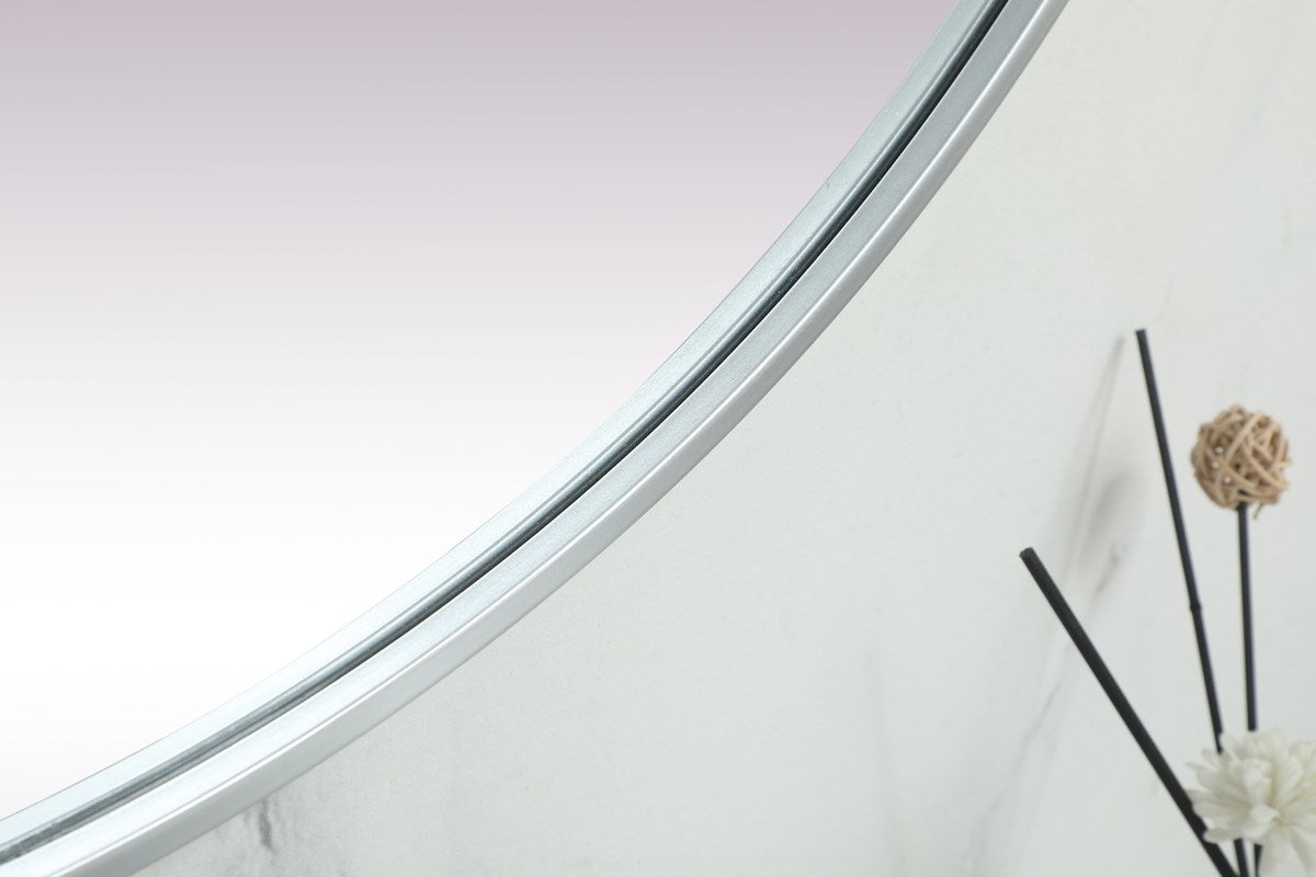 Metal Frame Oval Mirror 36X72 Inch In Silver