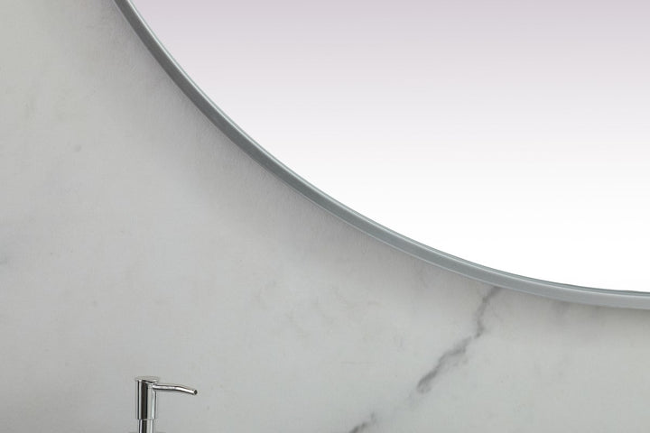Metal Frame Oval Mirror 36X72 Inch In Silver