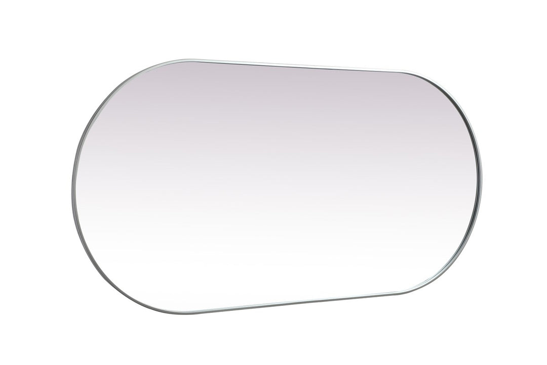 Metal Frame Oval Mirror 36X72 Inch In Silver