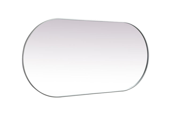 Metal Frame Oval Mirror 36X72 Inch In Silver