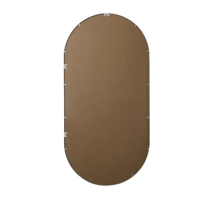 Metal Frame Oval Mirror 36X72 Inch In Silver