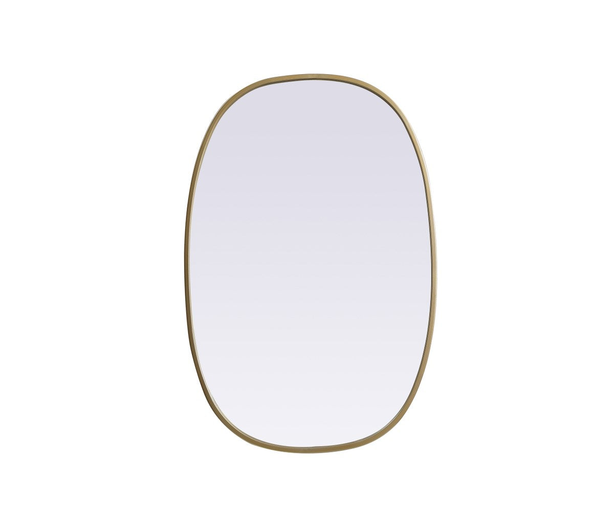 Metal Frame Oval Mirror 20X30 Inch In Brass by Elegant Decor