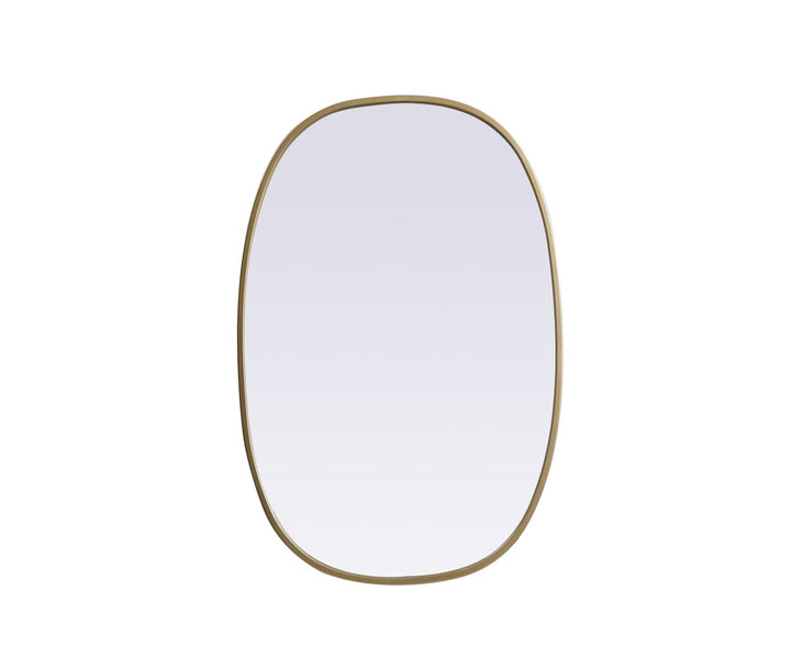 Metal Frame Oval Mirror 20X30 Inch In Brass by Elegant Decor