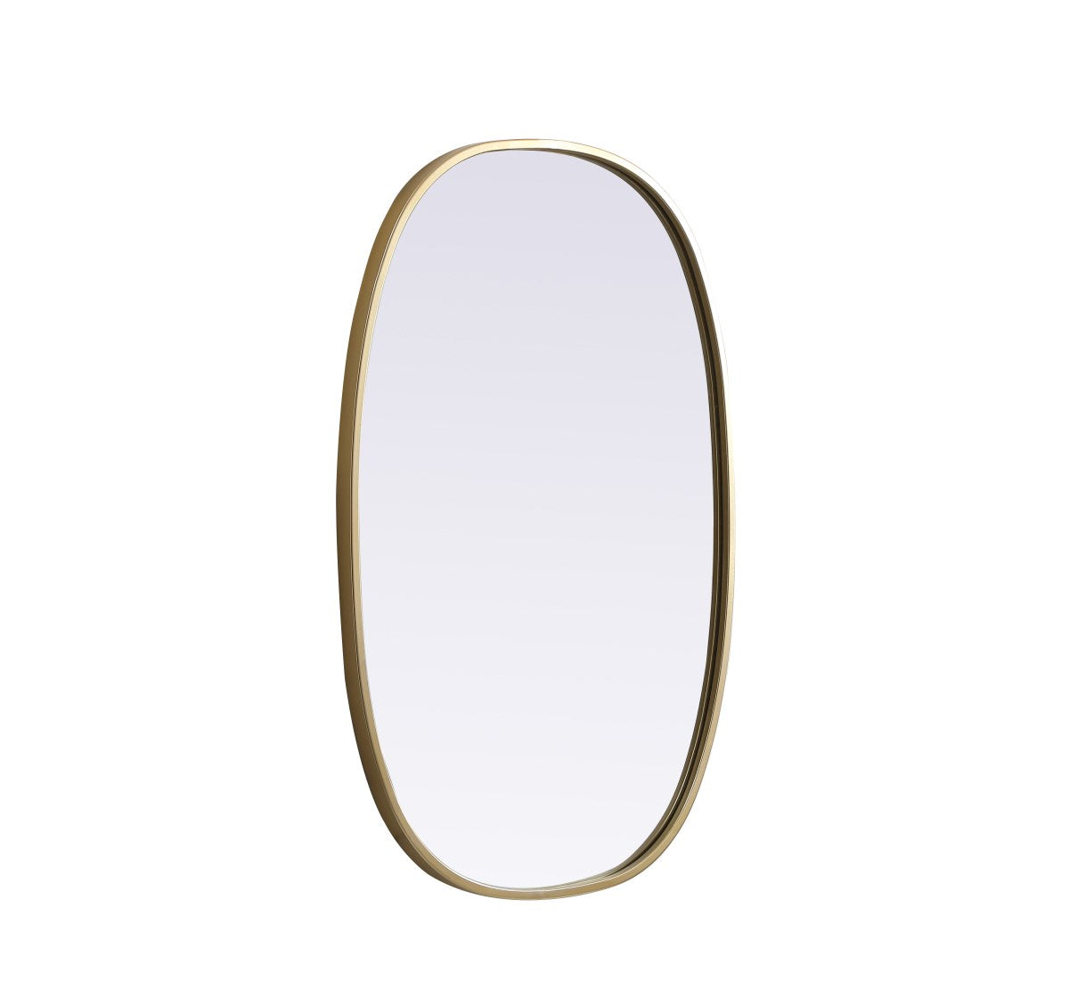 Metal Frame Oval Mirror 20X30 Inch In Brass