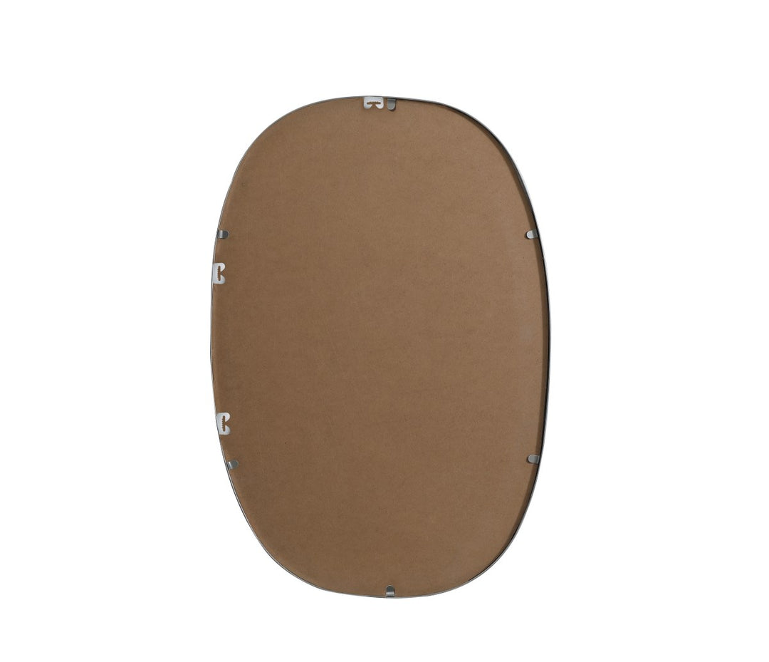 Metal Frame Oval Mirror 20X30 Inch In Silver