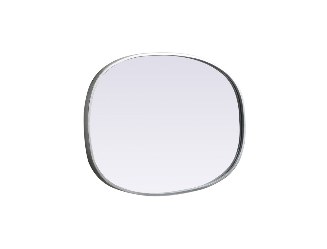 Metal Frame Oval Mirror 20X30 Inch In Silver