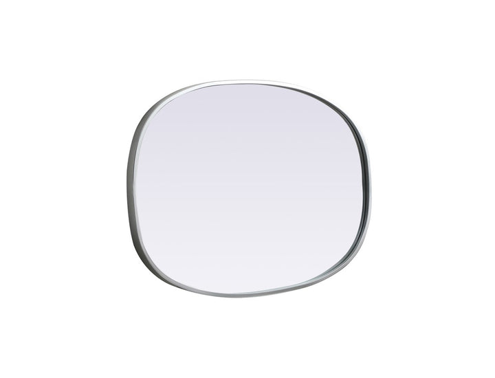 Metal Frame Oval Mirror 20X30 Inch In Silver