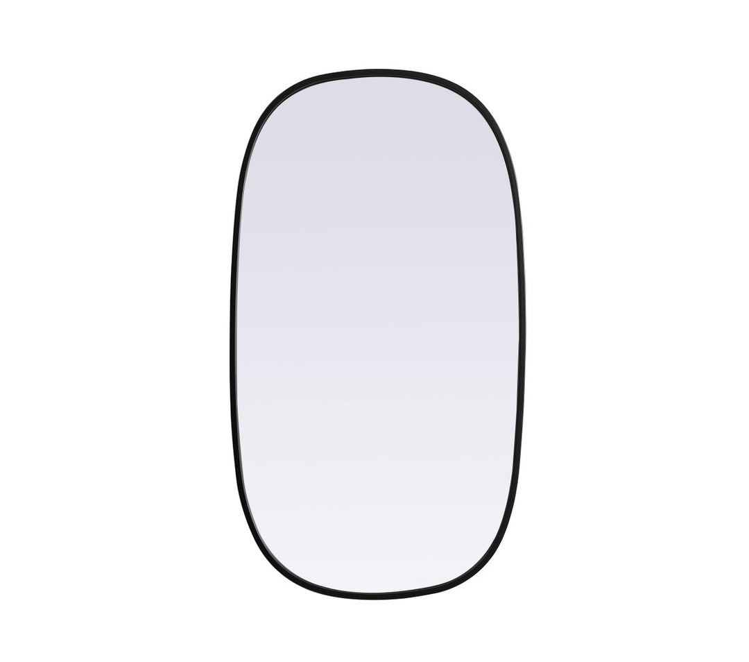 Metal Frame Oval Mirror 20X36 Inch In Black by Elegant Decor