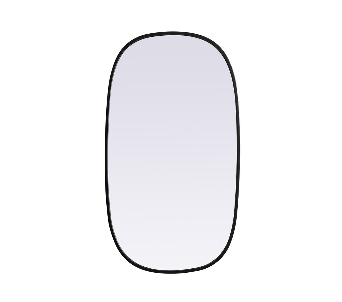Metal Frame Oval Mirror 20X36 Inch In Black by Elegant Decor