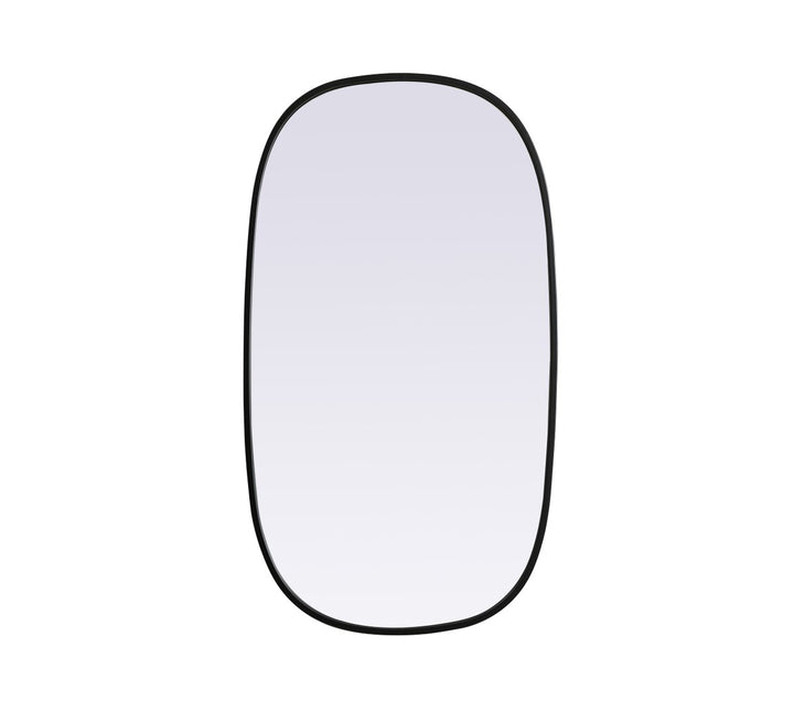 Metal Frame Oval Mirror 20X36 Inch In Black by Elegant Decor