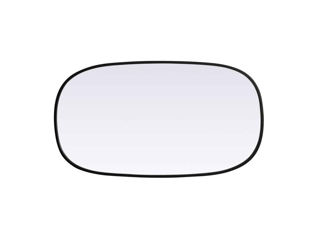 Metal Frame Oval Mirror 20X36 Inch In Black