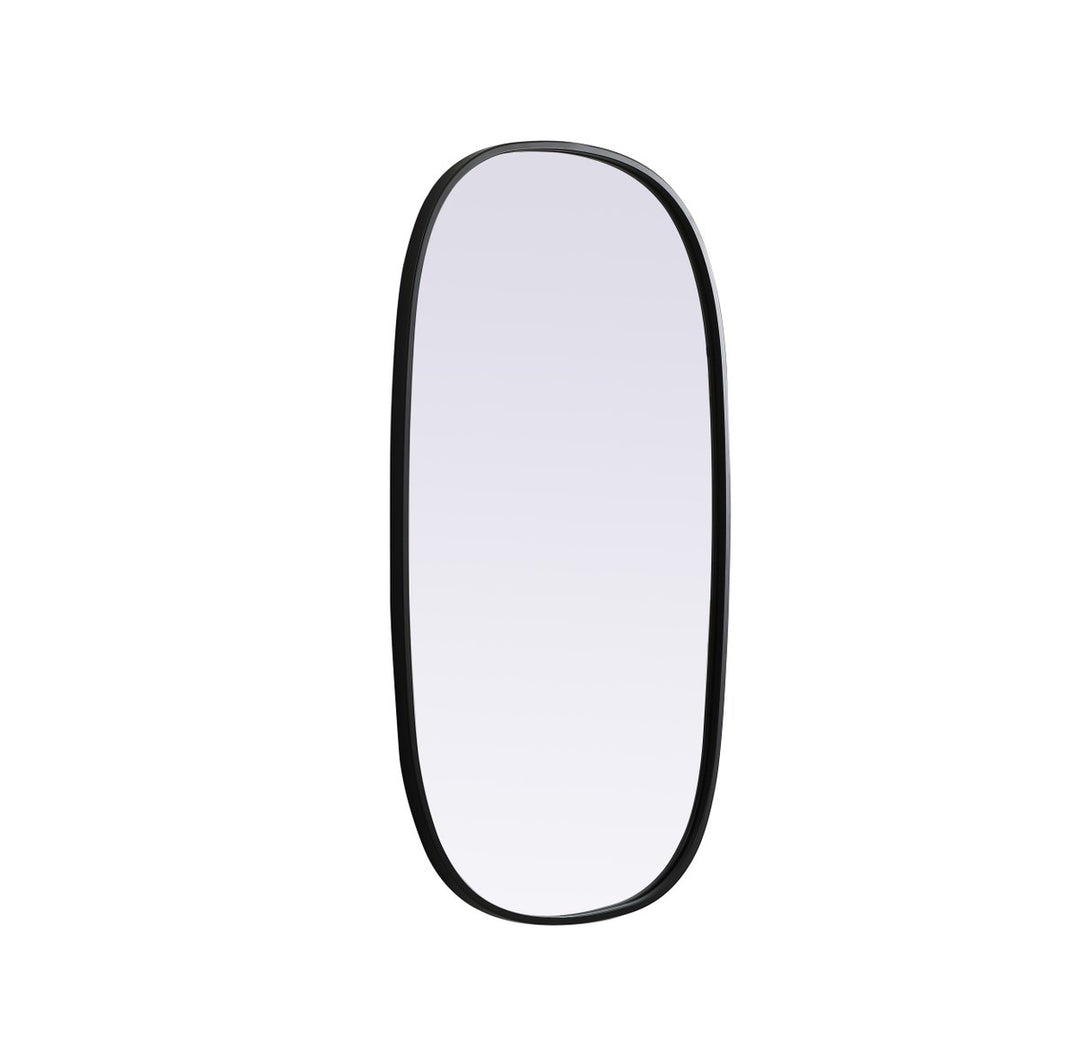 Metal Frame Oval Mirror 20X36 Inch In Black