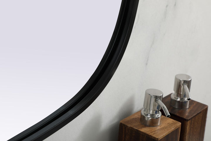 Metal Frame Oval Mirror 20X36 Inch In Black