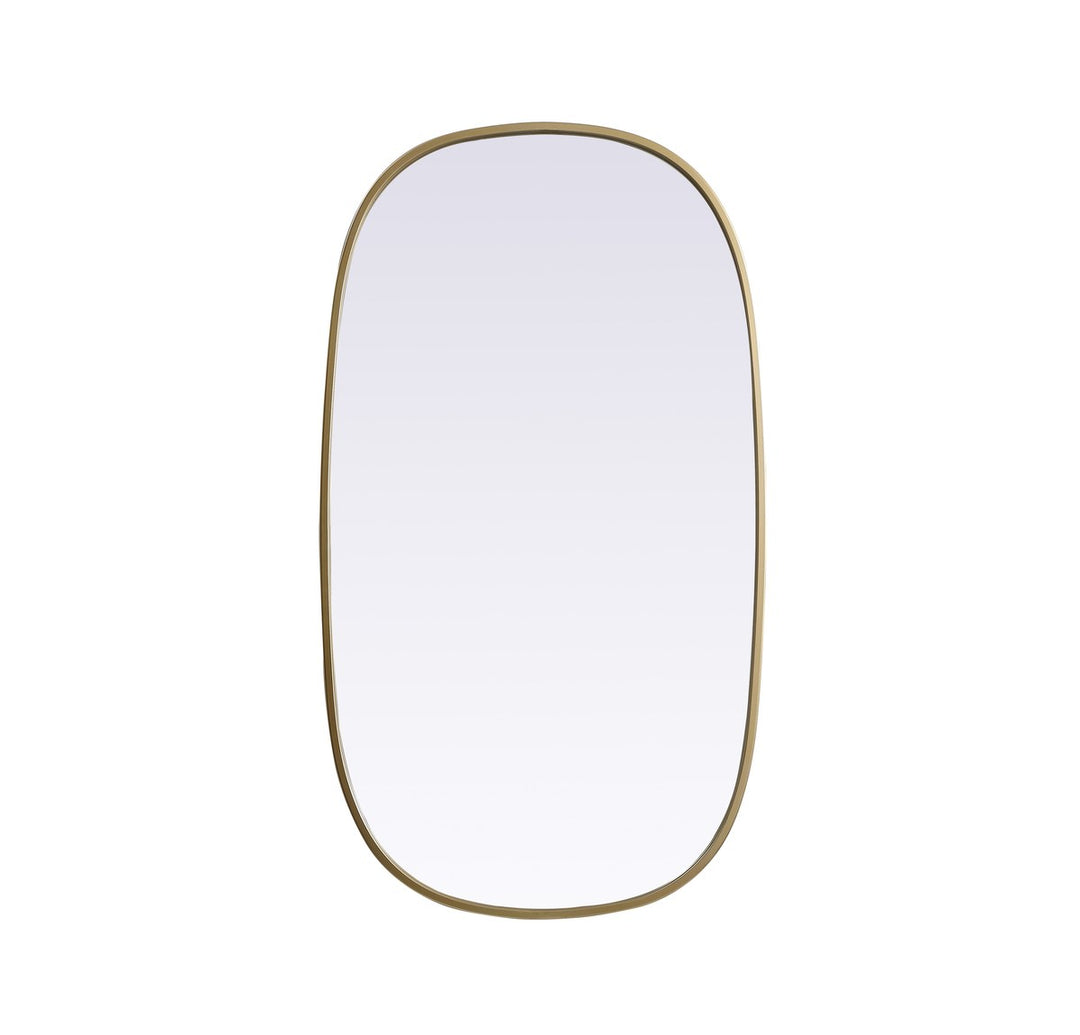 Metal Frame Oval Mirror 20X36 Inch In Brass by Elegant Decor
