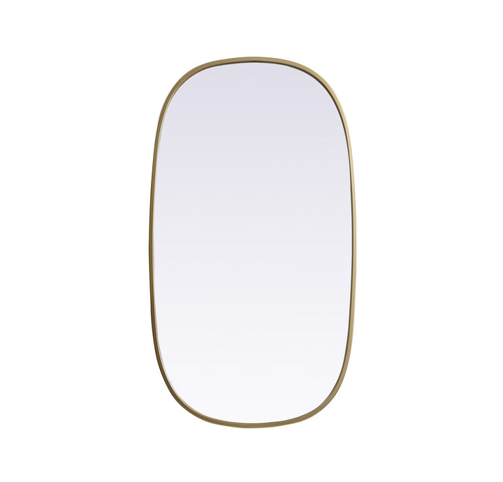 Metal Frame Oval Mirror 20X36 Inch In Brass by Elegant Decor