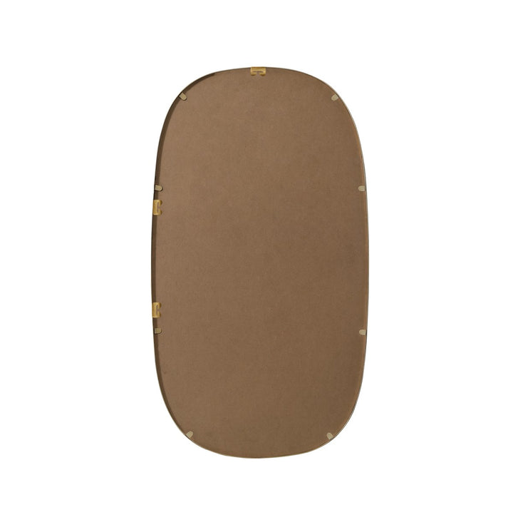 Metal Frame Oval Mirror 20X36 Inch In Brass