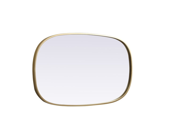 Metal Frame Oval Mirror 20X36 Inch In Brass