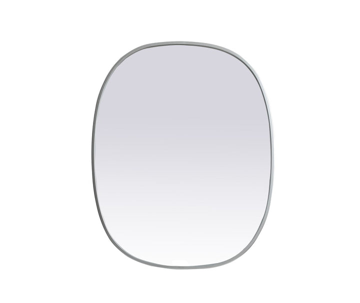 Metal Frame Oval Mirror 24X30 Inch In Silver by Elegant Decor