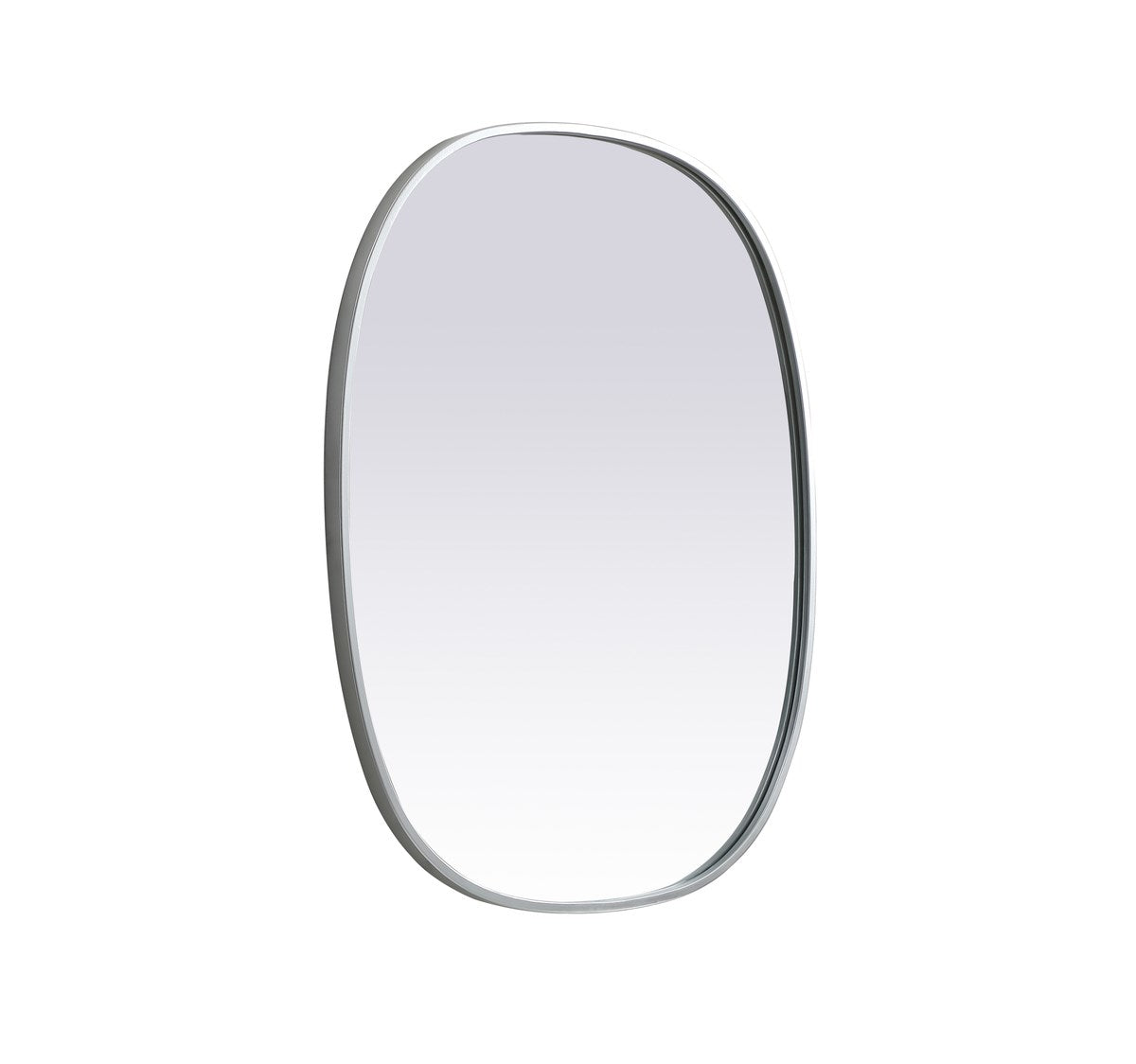Metal Frame Oval Mirror 24X30 Inch In Silver