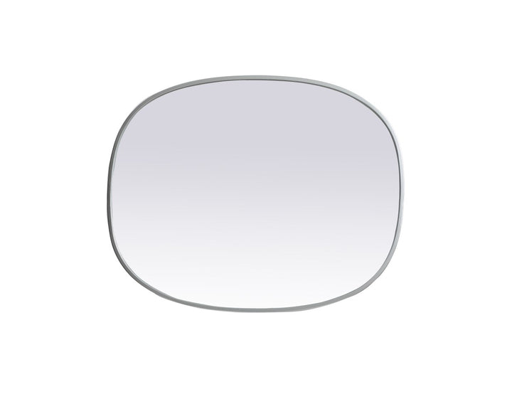 Metal Frame Oval Mirror 24X30 Inch In Silver