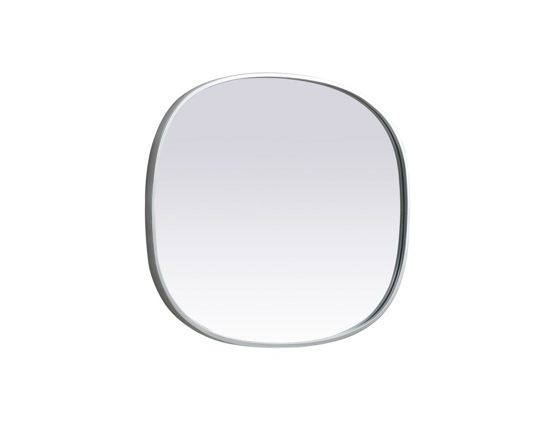 Metal Frame Oval Mirror 24X30 Inch In Silver