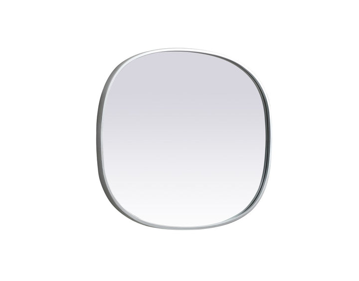 Metal Frame Oval Mirror 24X30 Inch In Silver