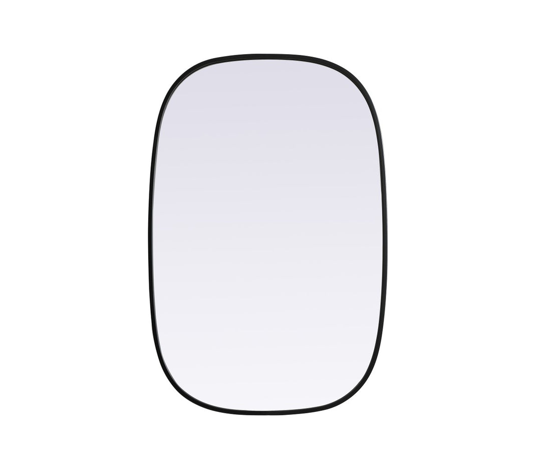 Metal Frame Oval Mirror 24X36 Inch In Black by Elegant Decor