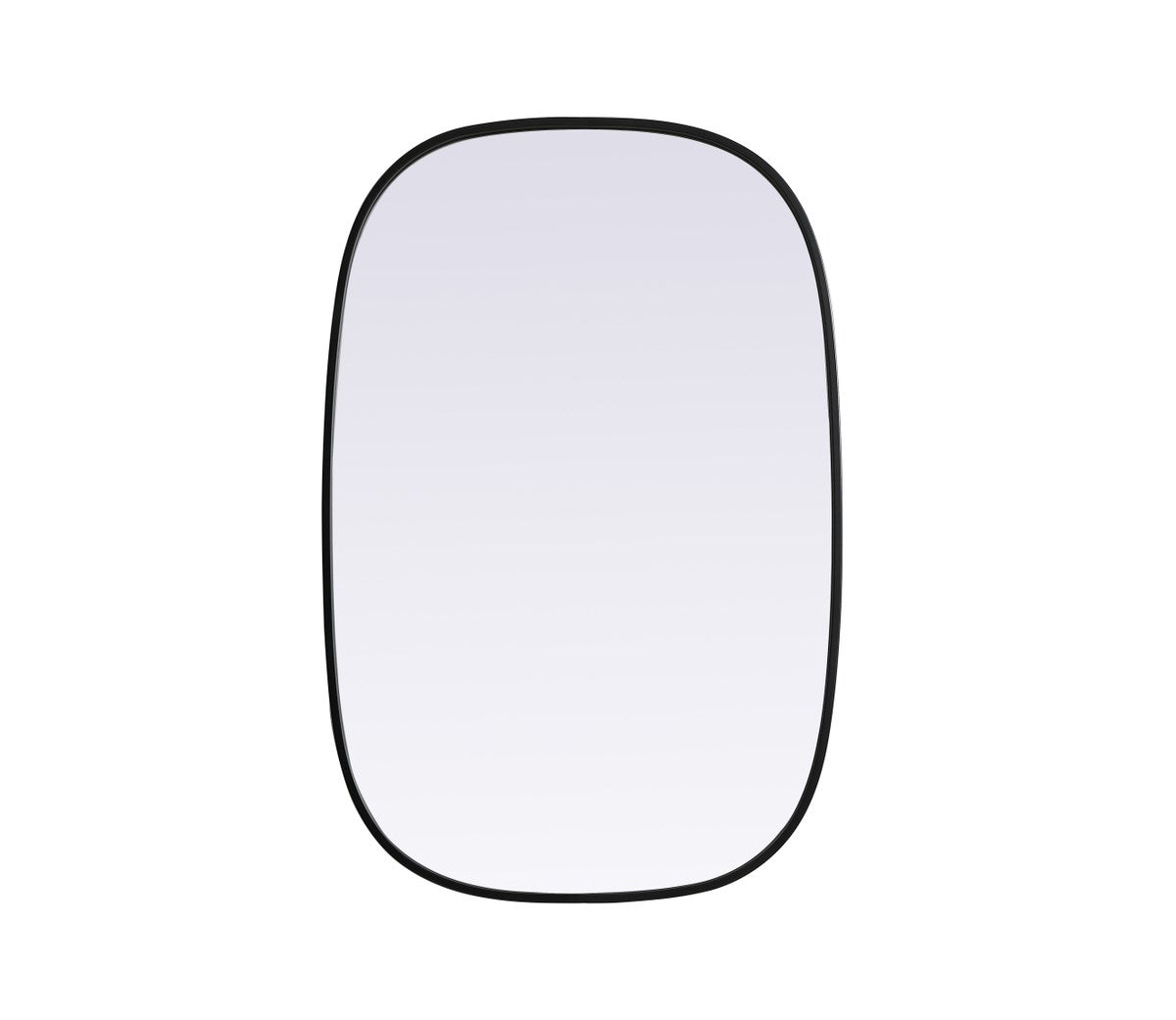 Metal Frame Oval Mirror 24X36 Inch In Black by Elegant Decor
