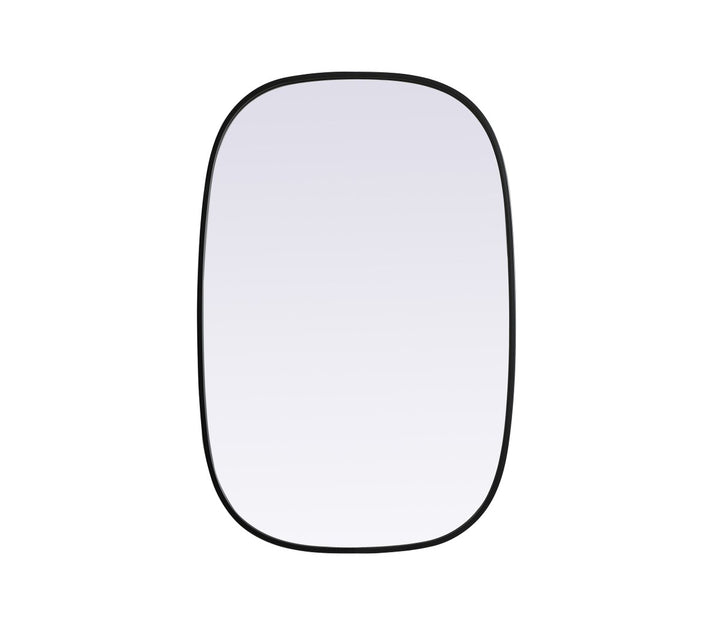 Metal Frame Oval Mirror 24X36 Inch In Black by Elegant Decor