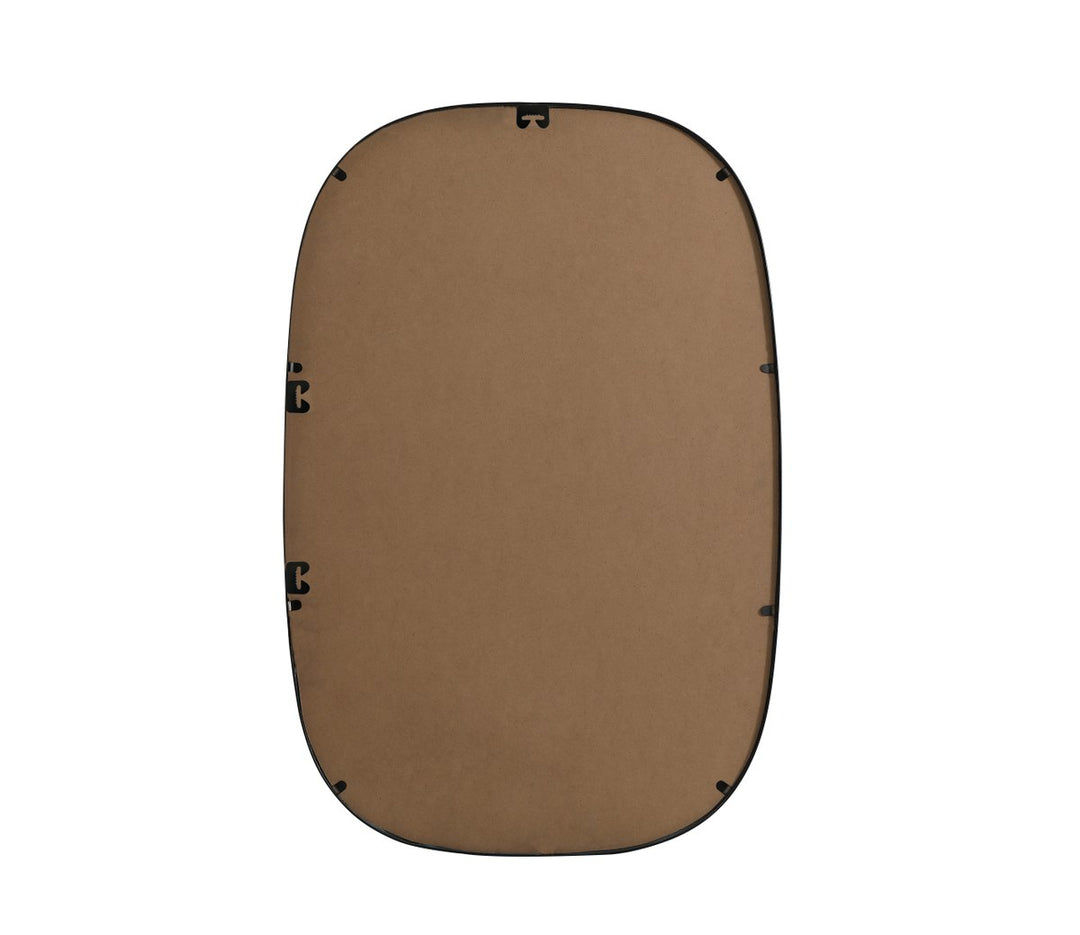 Metal Frame Oval Mirror 24X36 Inch In Black