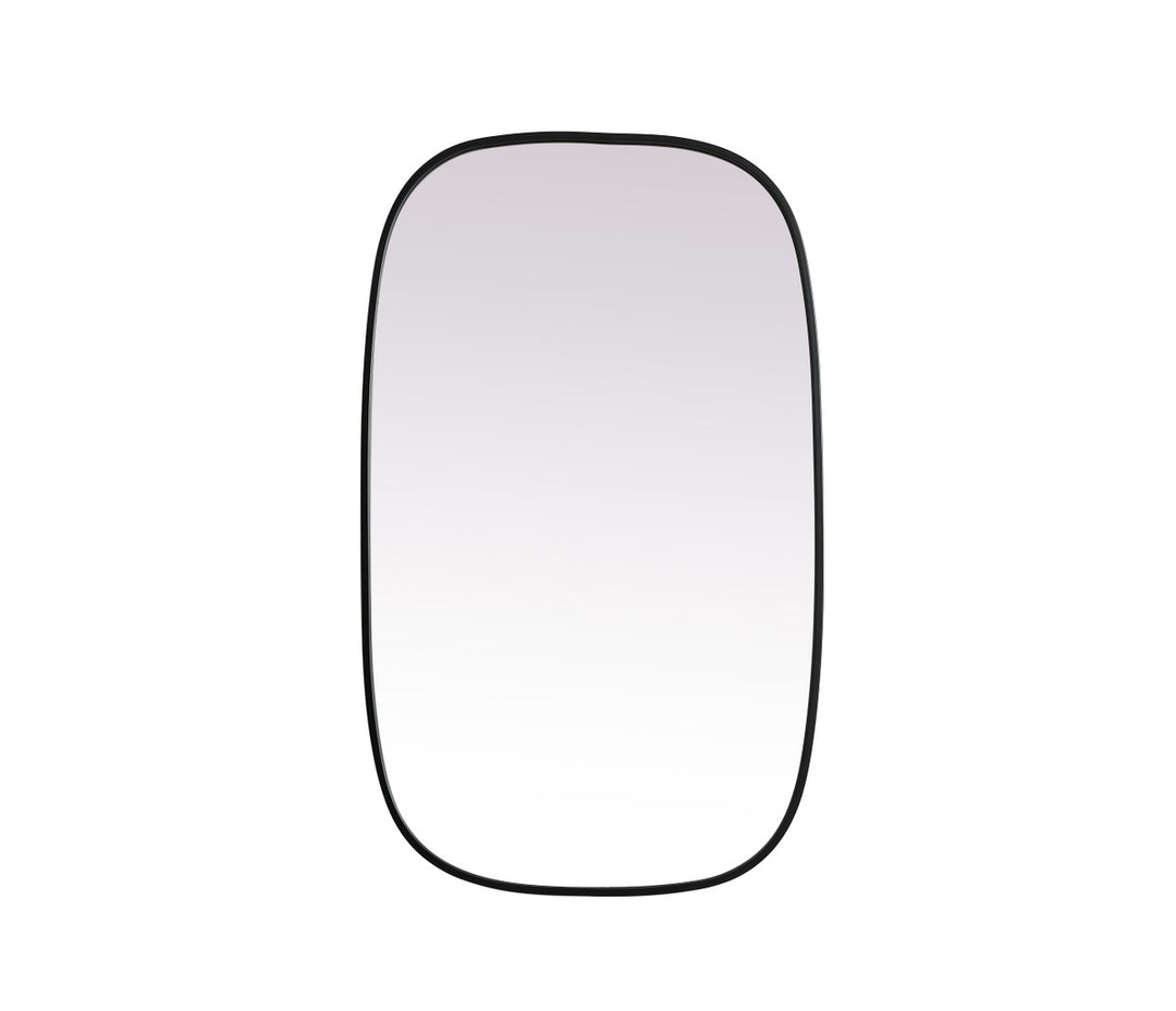 Metal Frame Oval Mirror 24X40 Inch In Black by Elegant Decor