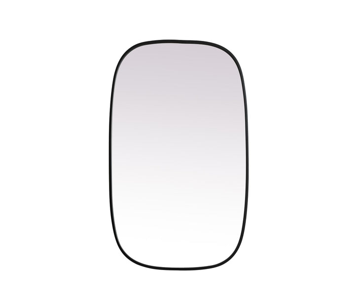 Metal Frame Oval Mirror 24X40 Inch In Black by Elegant Decor