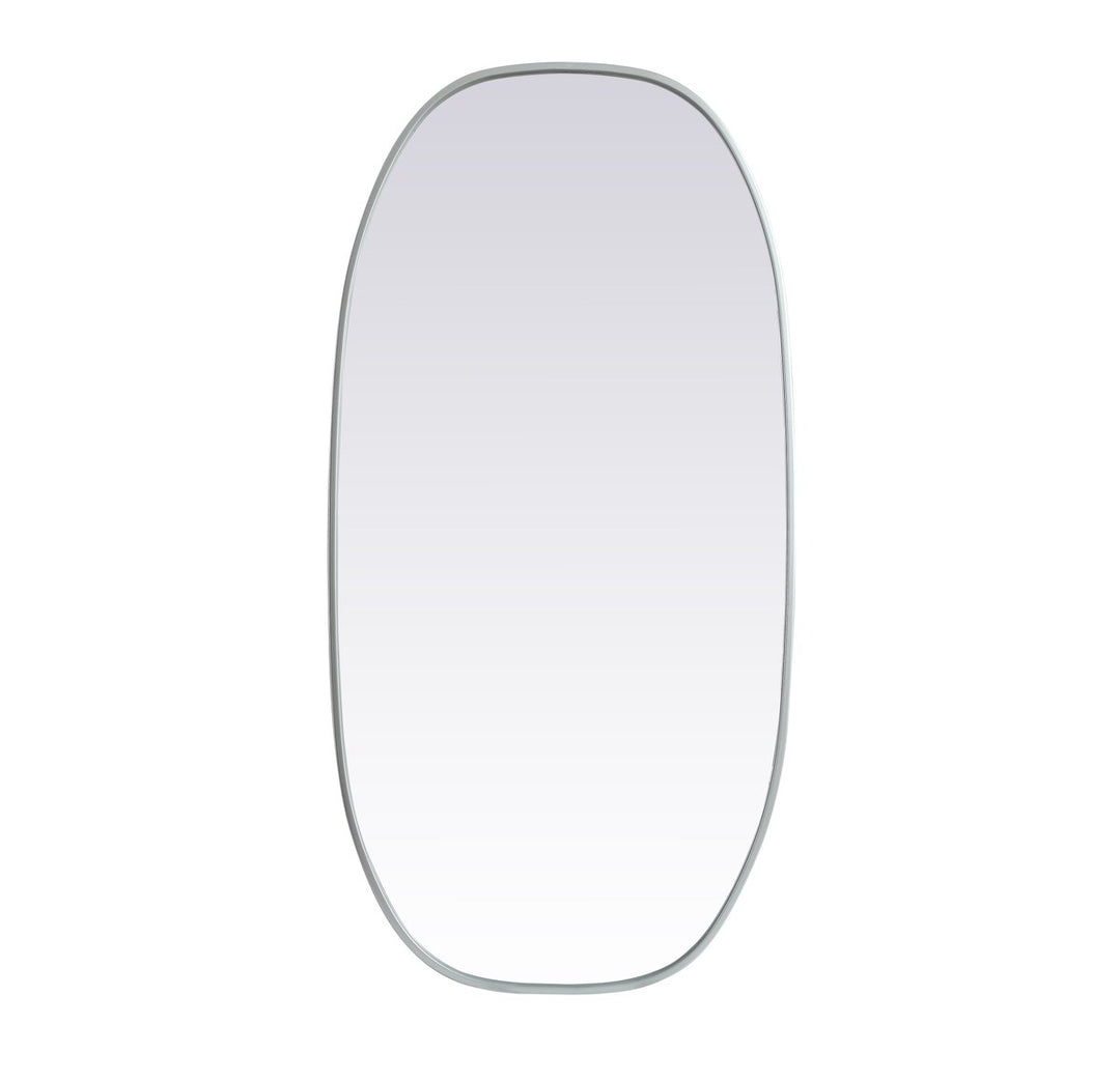 Metal Frame Oval Mirror 24X48 Inch In Silver by Elegant Decor