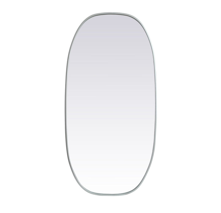 Metal Frame Oval Mirror 24X48 Inch In Silver by Elegant Decor
