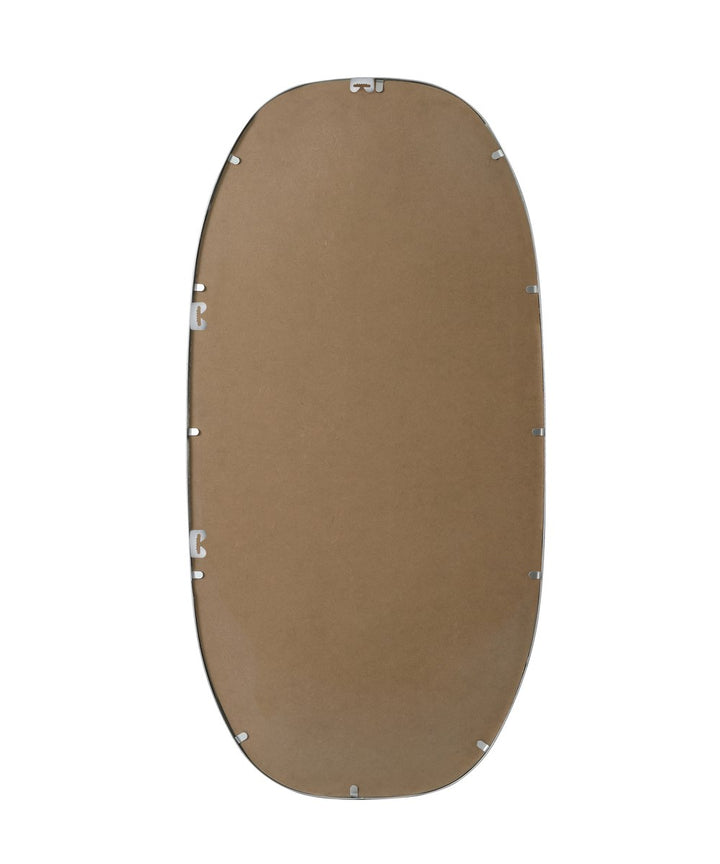 Metal Frame Oval Mirror 24X48 Inch In Silver
