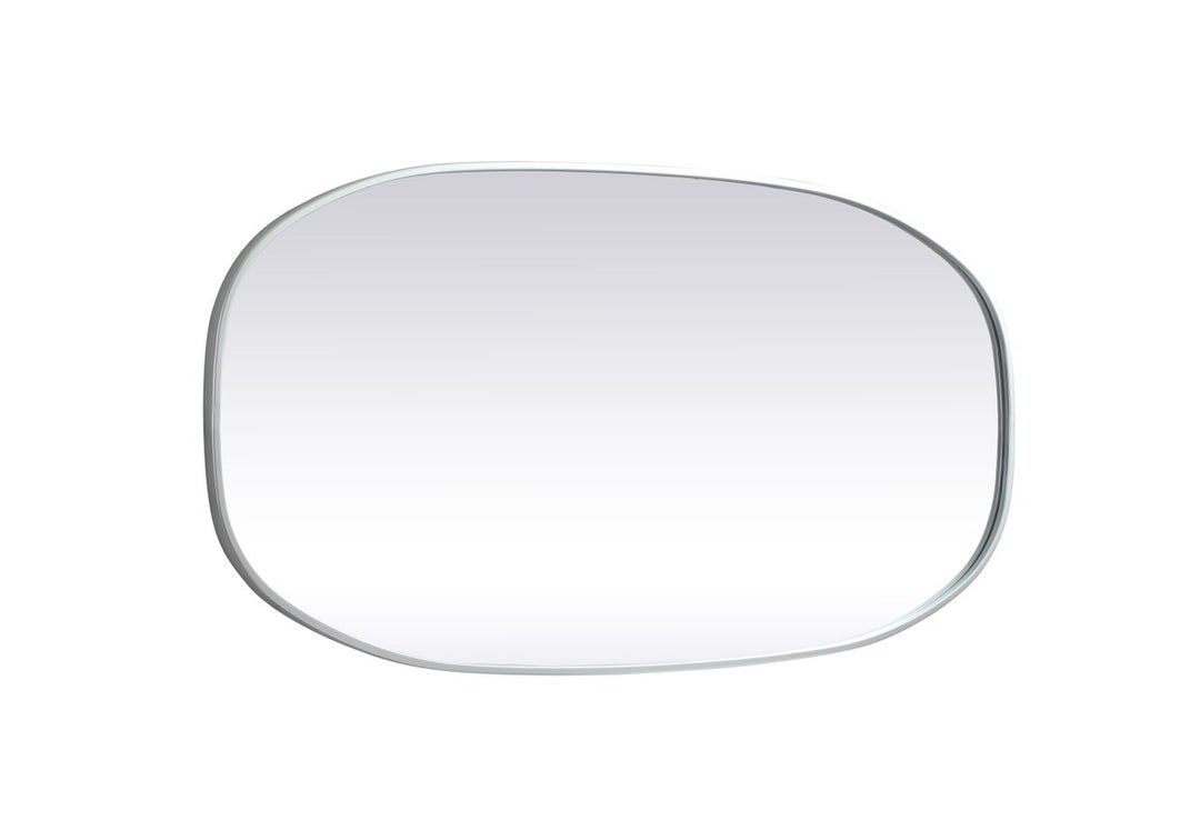 Metal Frame Oval Mirror 24X48 Inch In Silver