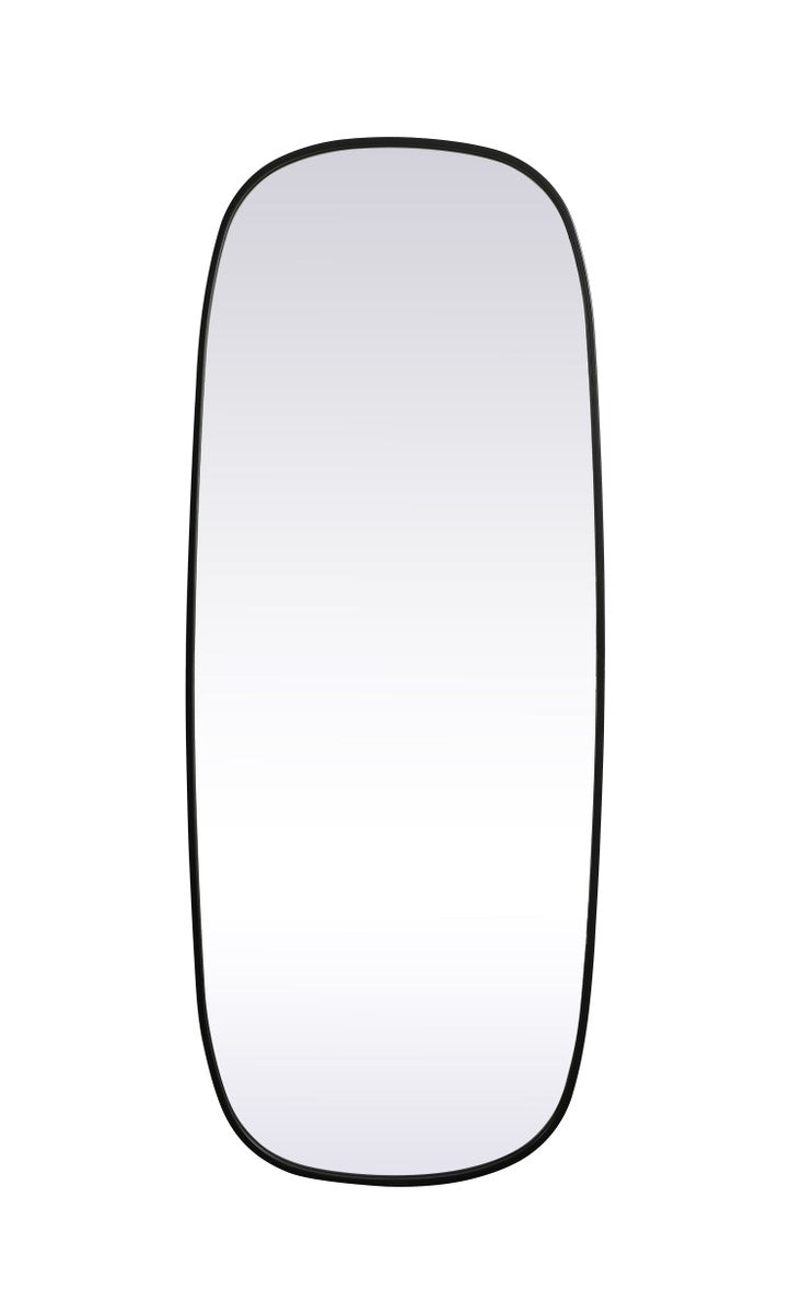 Metal Frame Oval Mirror 24X60 Inch In Black by Elegant Decor